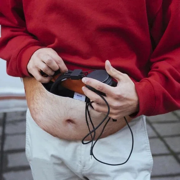 Funny Pop Dad Bod Money Belt Bag Men Travel Bags Flesh Creative Fanny Pack