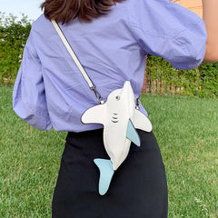 Funny Shark Shaped Women Shoulder Messenger Bag Cartoon Chain Lady Hand Bags