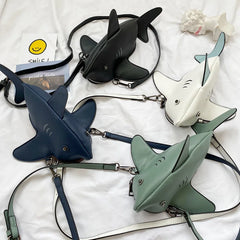 Funny Shark Shaped Women Shoulder Messenger Bag Cartoon Chain Lady Hand Bags