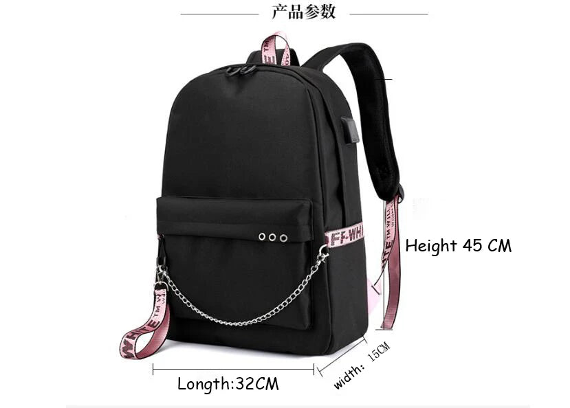 Funny Shiba Inu USB Charge Laptop Backpack for Teen Girls Women