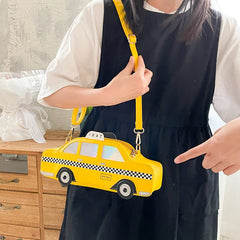 Funny Taxi Crossbody Bags for Women Car Shaped Shoulder Bag