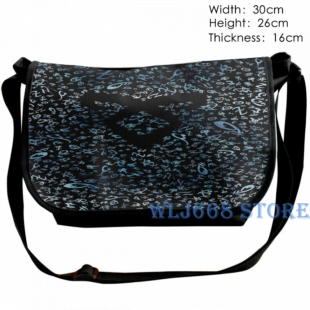 Funny Graphic Print Shoulder Bag Shadowhunters Rune Texture