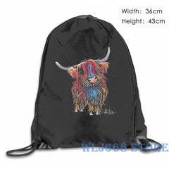 Funny Scottish Cow Shoulder Bag by Shirley MacArthur - Single Backpack