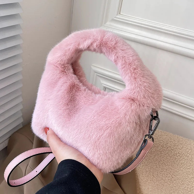 Furry Crossbody Bag Plush Small Handbag
