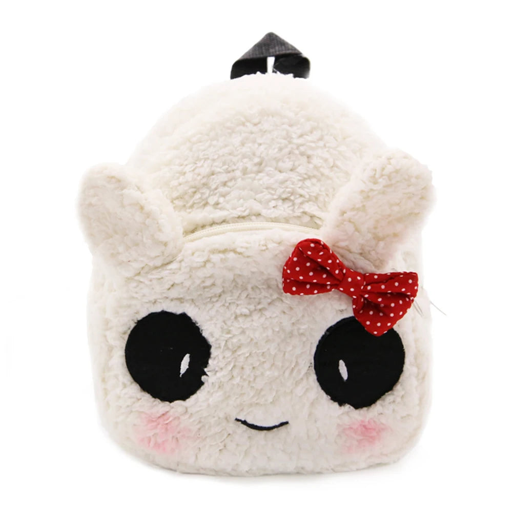 Furry Plush Winter Backpack Kids Girl Schoolbag Hand Warmer School Bag