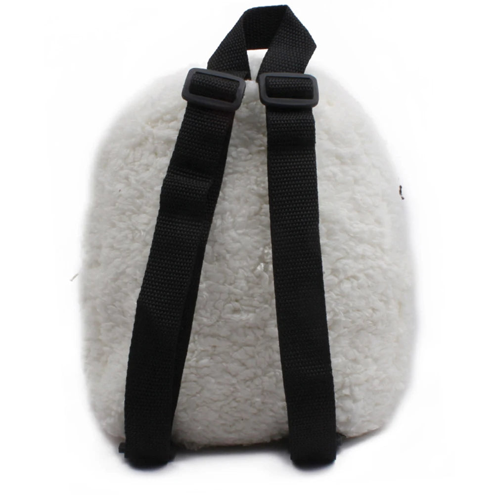 Furry Plush Winter Backpack Kids Girl Schoolbag Hand Warmer School Bag
