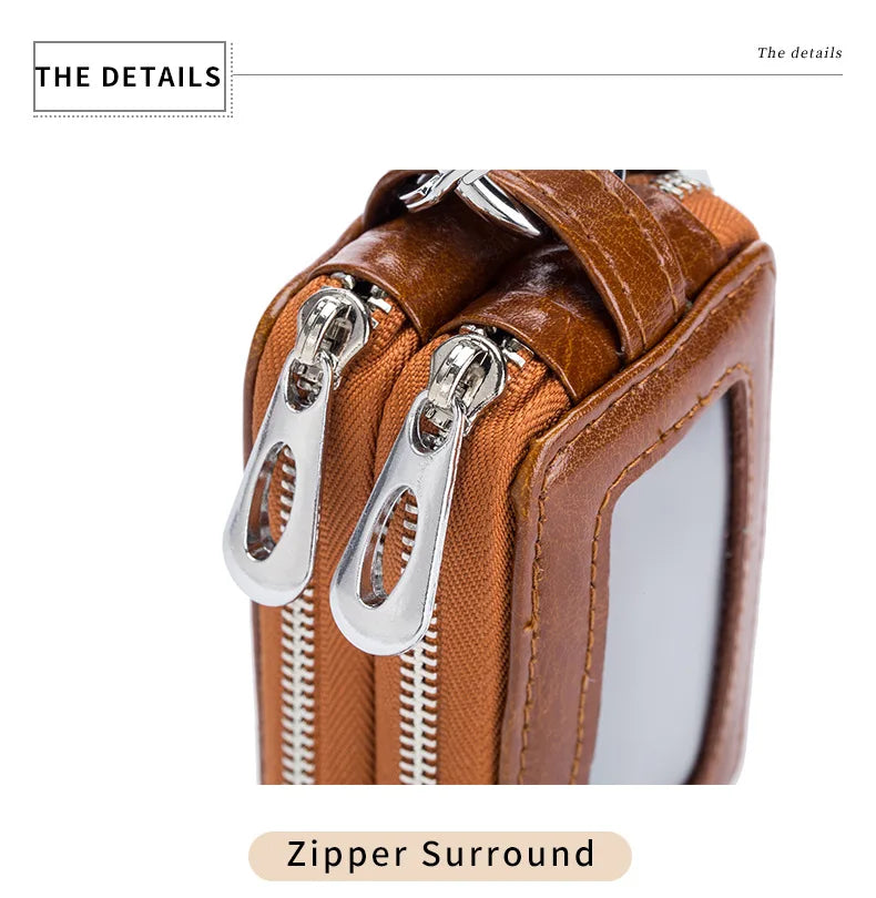 Fashion Key Holder Double Zipper Car Key Wallet