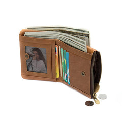 Men's Cowhide Leather Clutch Wallet Retro Style Large Capacity Soft Leather