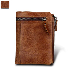 Men's Crazy Horse Skin Anti-Theft Wallet Short Wallet