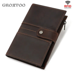 2020 Crazy HorseG Leather Passport Bag Multi-functional Holder