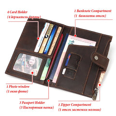 2020 Crazy HorseG Leather Passport Bag Multi-functional Holder