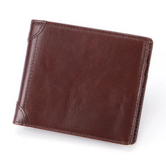 RFID Leather Wallet Oil Wax Cowhide Man Purse Retro Style Card Women Purse