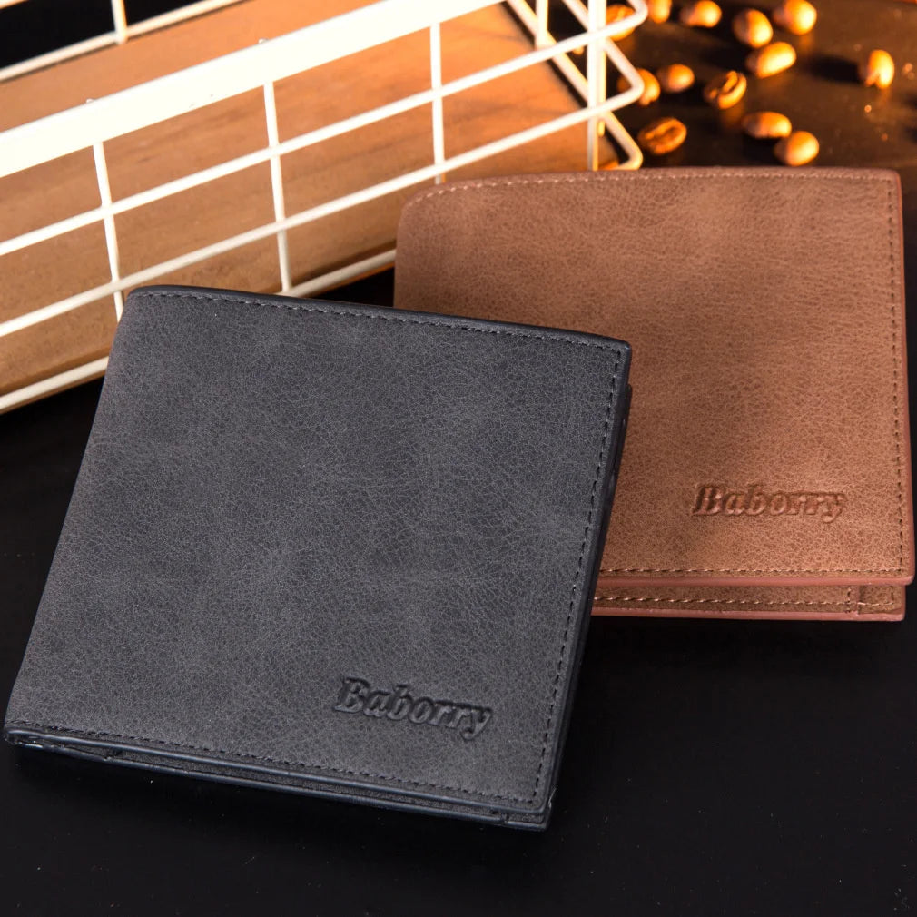 RFID PU Leather Change Bag Men Wallet Version Men's Short Wallet Pu Wallet Purse