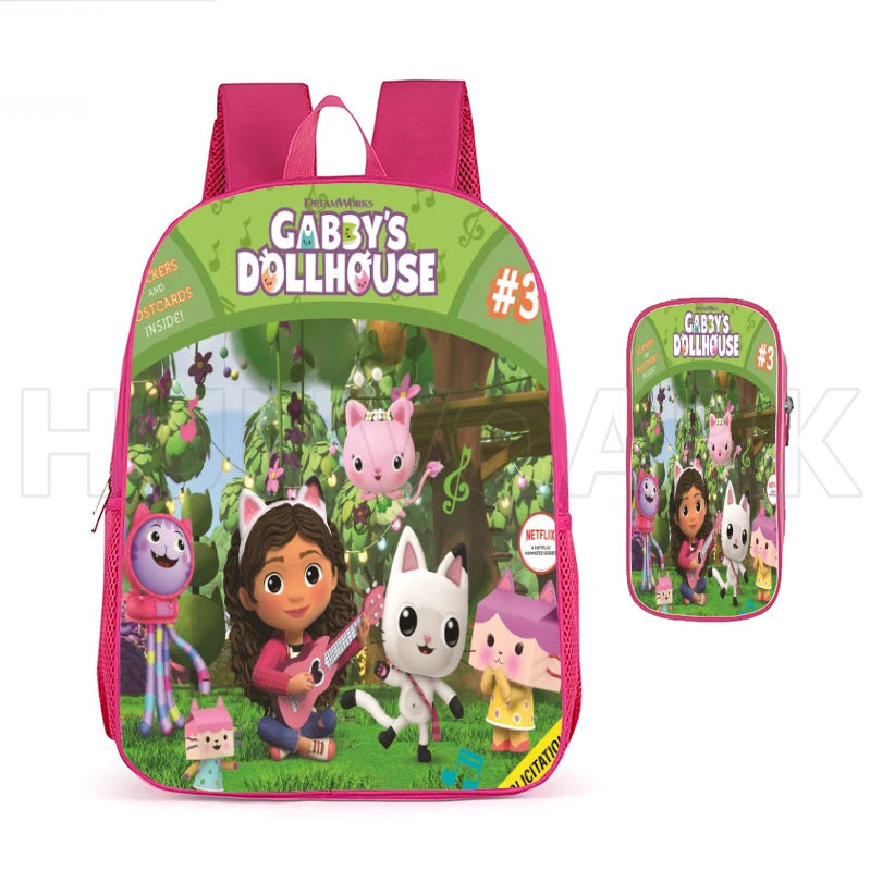 Gabby's Dollhouse School Bags 12" Backpack Princess Girls Cute Mochilas