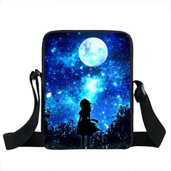 Galaxy Nightfall Tree Crossbody Bag Canvas Shoulder Bags