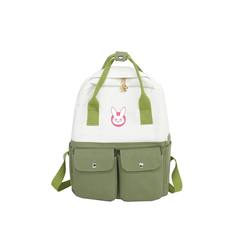 OW Anime Backpack DVA Rabbit Canvas School Bags Laptop Shoulder Travel B