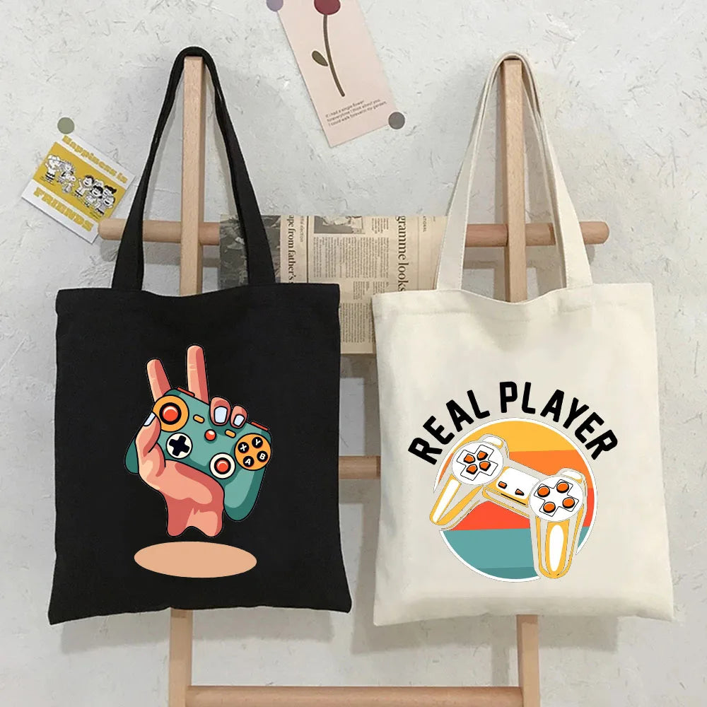 Gaming Game Handle Controller Player Video Room Women Canvas Shopper Bag
