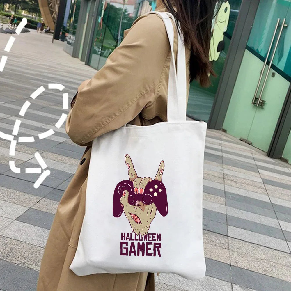 Gaming Game Handle Controller Player Video Room Women Canvas Shopper Bag