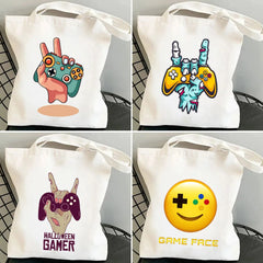 Gaming Game Handle Controller Player Video Room Women Canvas Shopper Bag