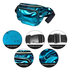 Geestock Waist Bag Women Fanny Pack PVC Holographic Bag for Travel