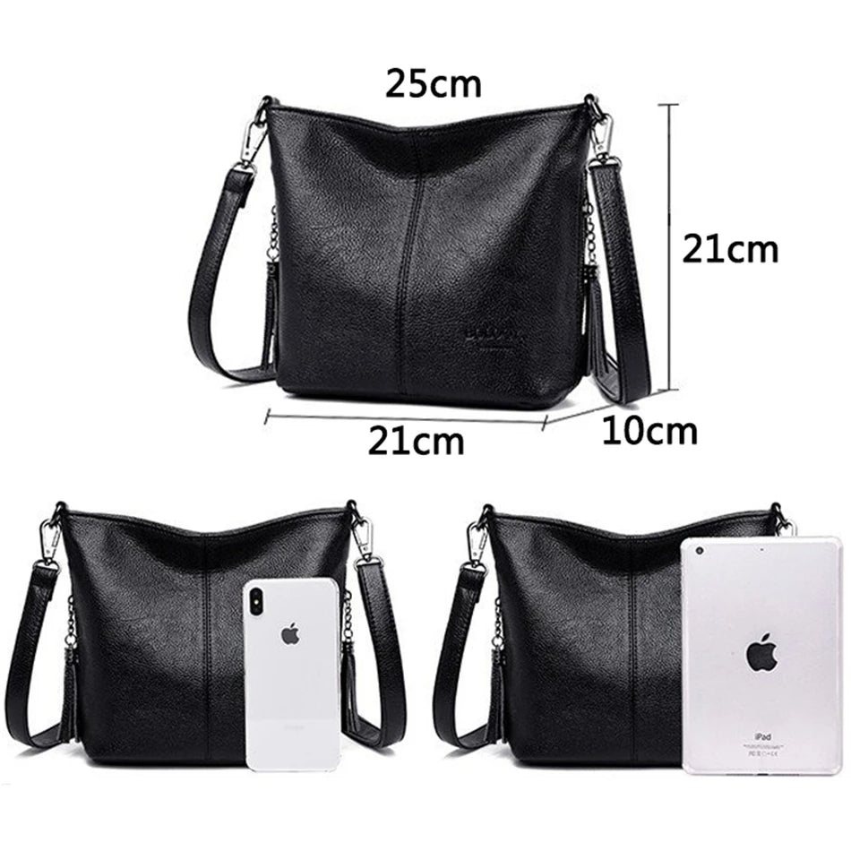 Genuine Leather Tassels Ladies Hand Crossbody Bags For Women Purses And Handbags