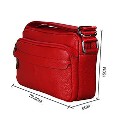 Cow Leather Casual Women Handbags Single Zipper Solid Messenger Bags