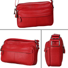 Cow Leather Casual Women Handbags Single Zipper Solid Messenger Bags