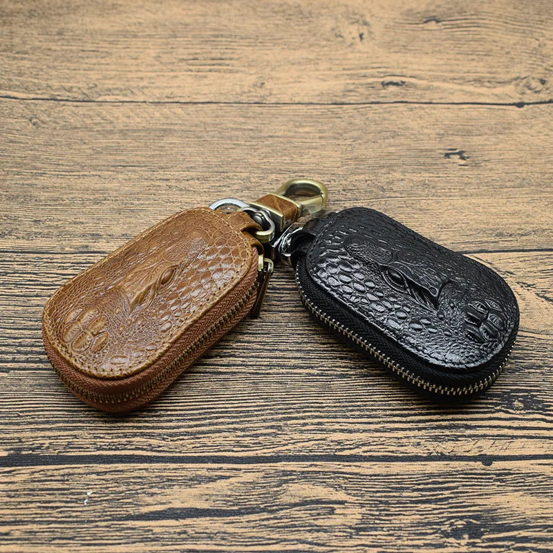 Cow Leather Men & Women Car Key Bag Wallet Function Key Case