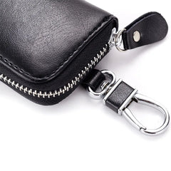 Cow Leather Key Bag Wallet 6 Key Rings