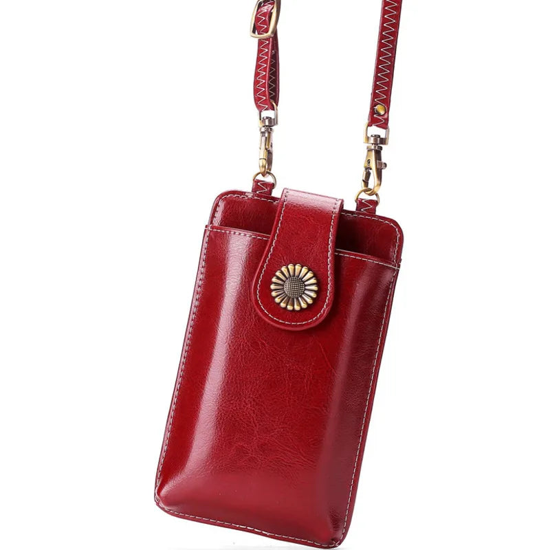 Women's Mini Leather Shoulder Bag Messenger Crossbody Phone Bag