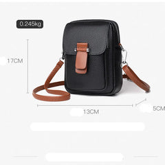 Women's Leather Multi-layer Phone Shoulder Bag