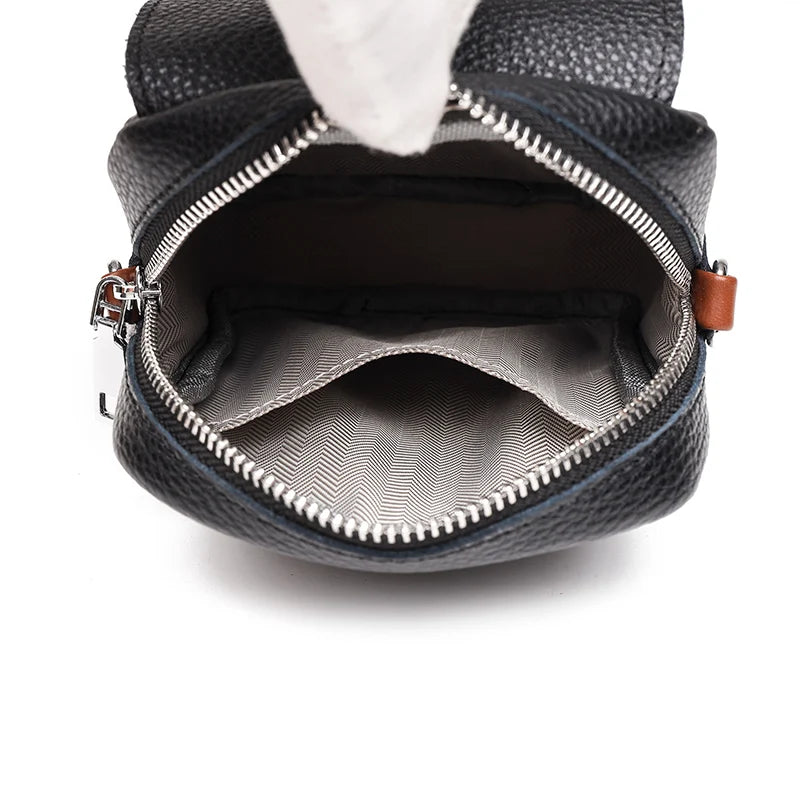 Women's Leather Multi-layer Phone Shoulder Bag