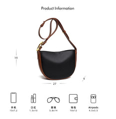Soft Cowhide Leather Bucket Shoulder Bag for Women