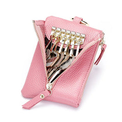 Leather Car Key Wallets Men Holder Housekeeper Keys Organizer Women Keychain