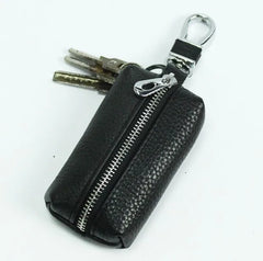 Leather Car Key Wallets Men Key Holder Housekeeper Keychains Zipper Key Case