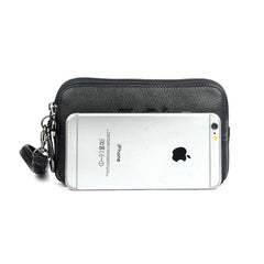 Leather Clutch Bag Men Fanny Pack Women's Handbag Wallet Belt Waist Bag
