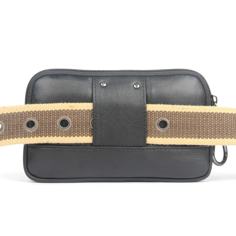 Leather Clutch Bag Men Fanny Pack Women's Handbag Wallet Belt Waist Bag