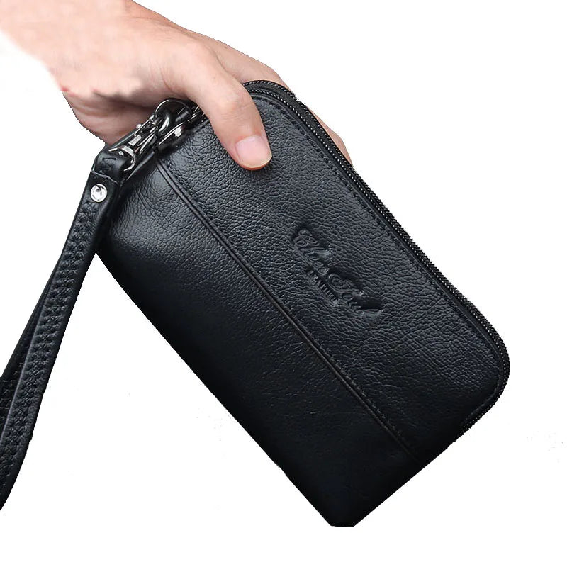 Leather Clutch Bag Men Fanny Pack Women's Handbag Wallet Belt Waist Bag