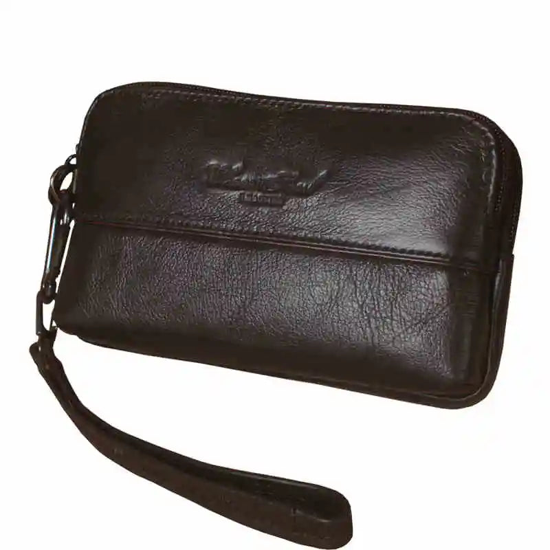 Leather Clutch Bag Men Fanny Pack Women's Handbag Wallet Belt Waist Bag