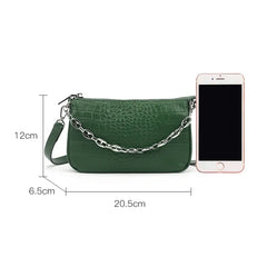 Crocodile Pattern Leather Crossbody Bag for Women