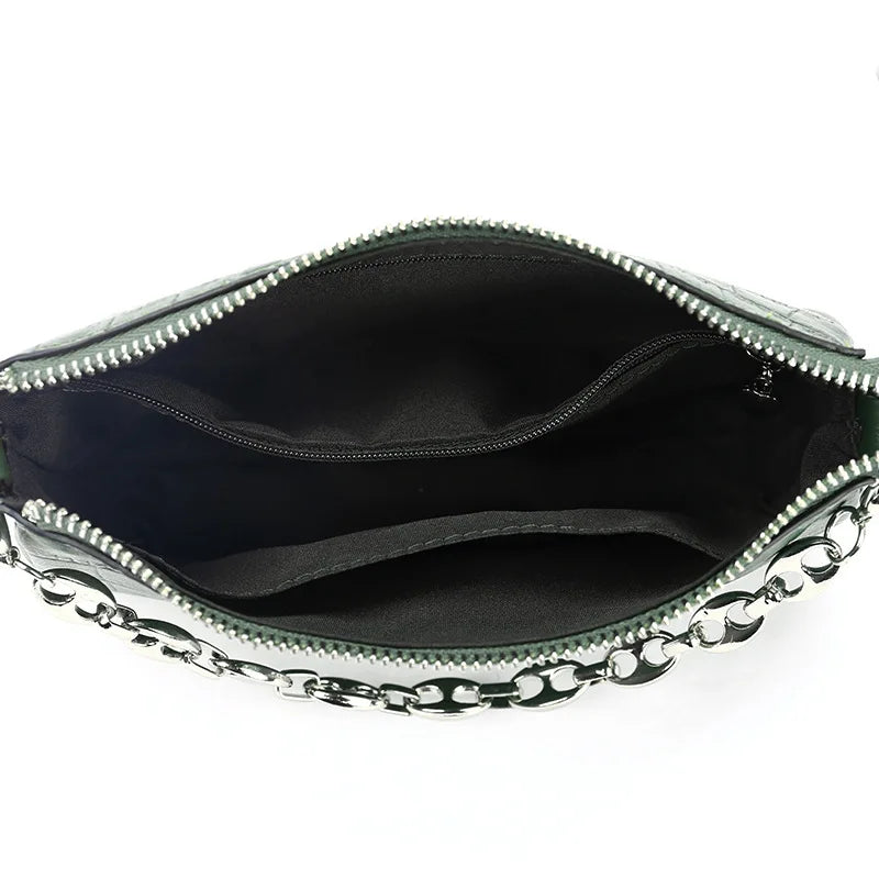 Crocodile Pattern Leather Crossbody Bag for Women