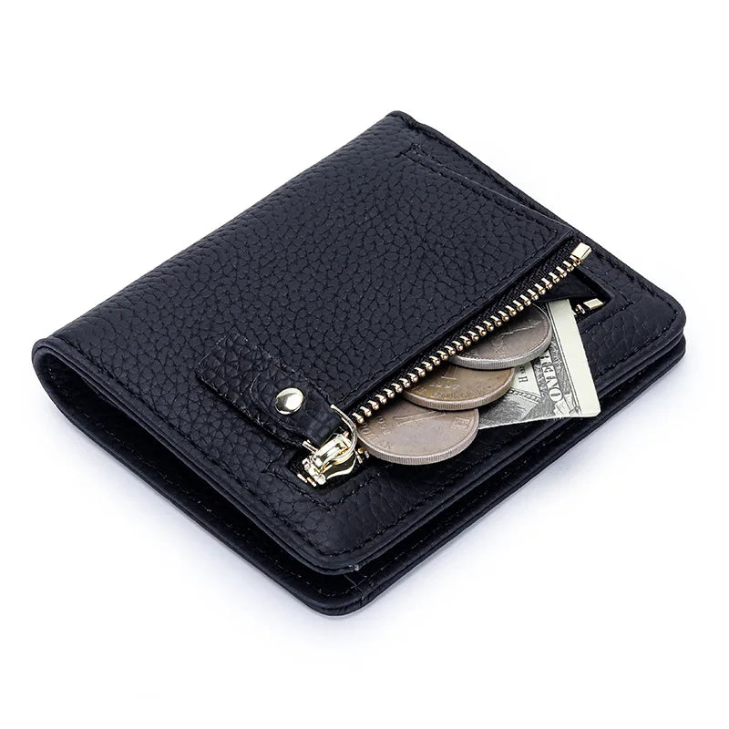 Women's Bifold Leather Wallet Slim Small Purse Money Bag