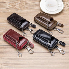 Men's Leather Key Wallet Car Key Holder Pouch Bag Case
