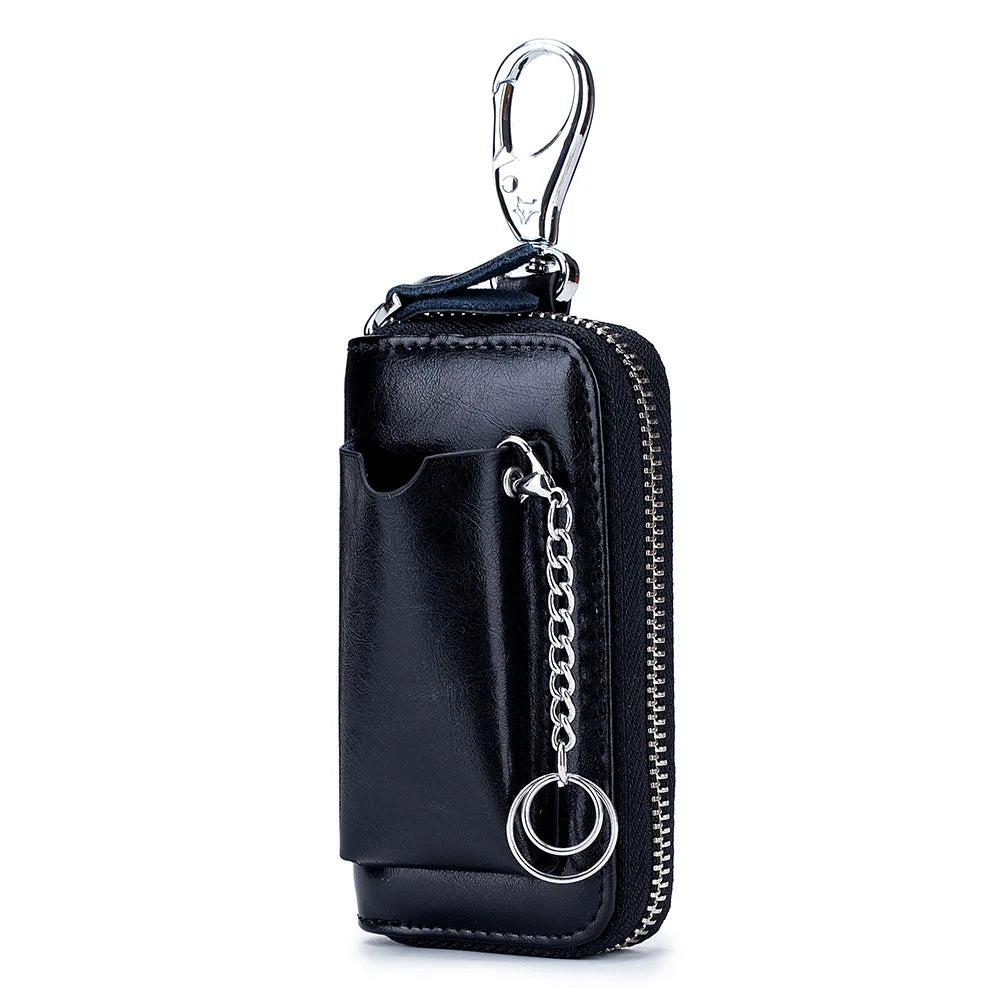 Men's Leather Key Wallet Car Key Holder Pouch Bag Case