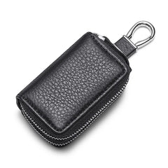 Leather Key Wallets Double Zipper Car Key Holder Men Business Keys Organizer