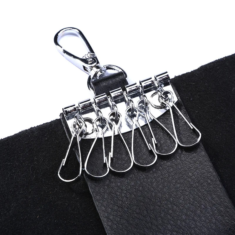 Leather Key Wallets Keychain Case Bag Women Men Key Holder Organizer Cover