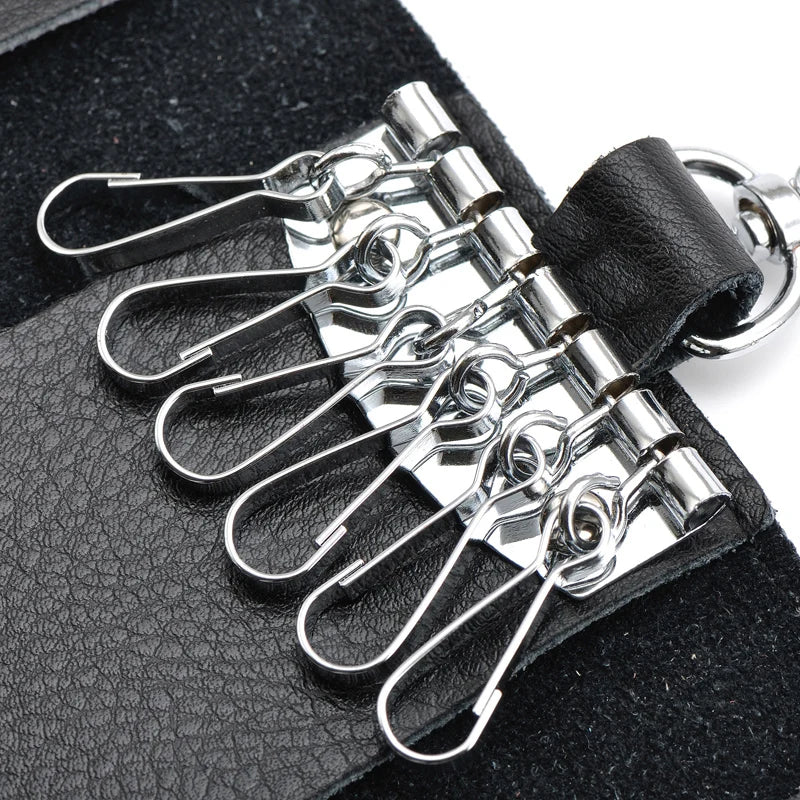 Leather Key Wallets Men Key Holder Male Keys Organizer Women Keychain