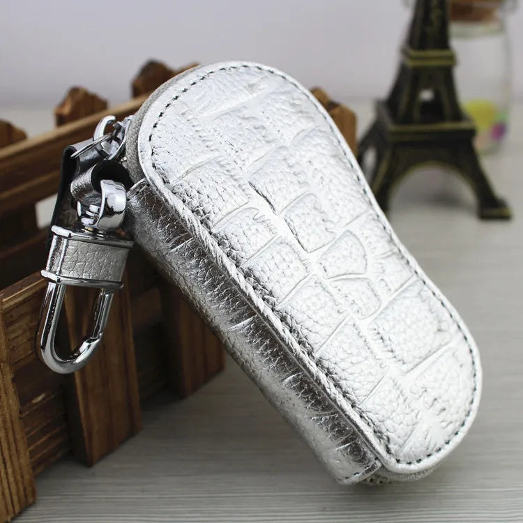Leather Keychain Holder Organizer Wallet Car Key Pouch