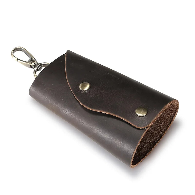 Vintage Leather Keychain Men Key Wallet Housekeeper Organizer Pouch