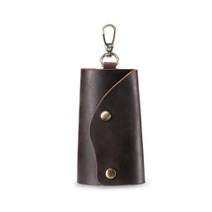 Vintage Leather Keychain Men Key Wallet Housekeeper Organizer Pouch